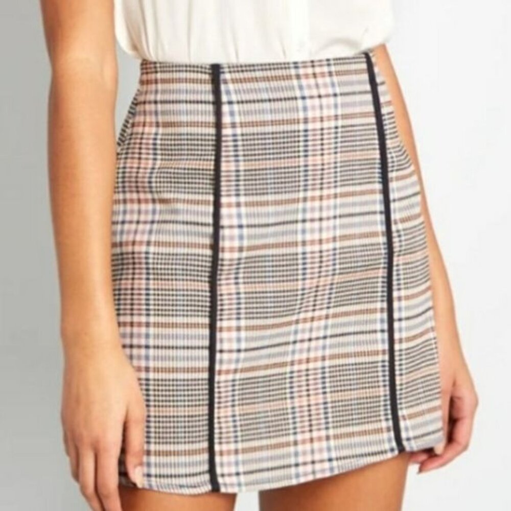 NWT Modcloth Plaid Mini Skirt Size 12